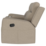 Brentwood Upholstered Motion Reclining Loveseat Taupe - Tampa Furniture Outlet