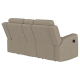 Brentwood Upholstered Motion Reclining Loveseat Taupe - Tampa Furniture Outlet