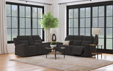 Tampa Furniture Outlet - Coaster - Brentwood 2-piece Upholstered Reclining Sofa Set Charcoal - 610284-S2