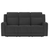 Brentwood 2-piece Upholstered Reclining Sofa Set Charcoal - Tampa Furniture Outlet