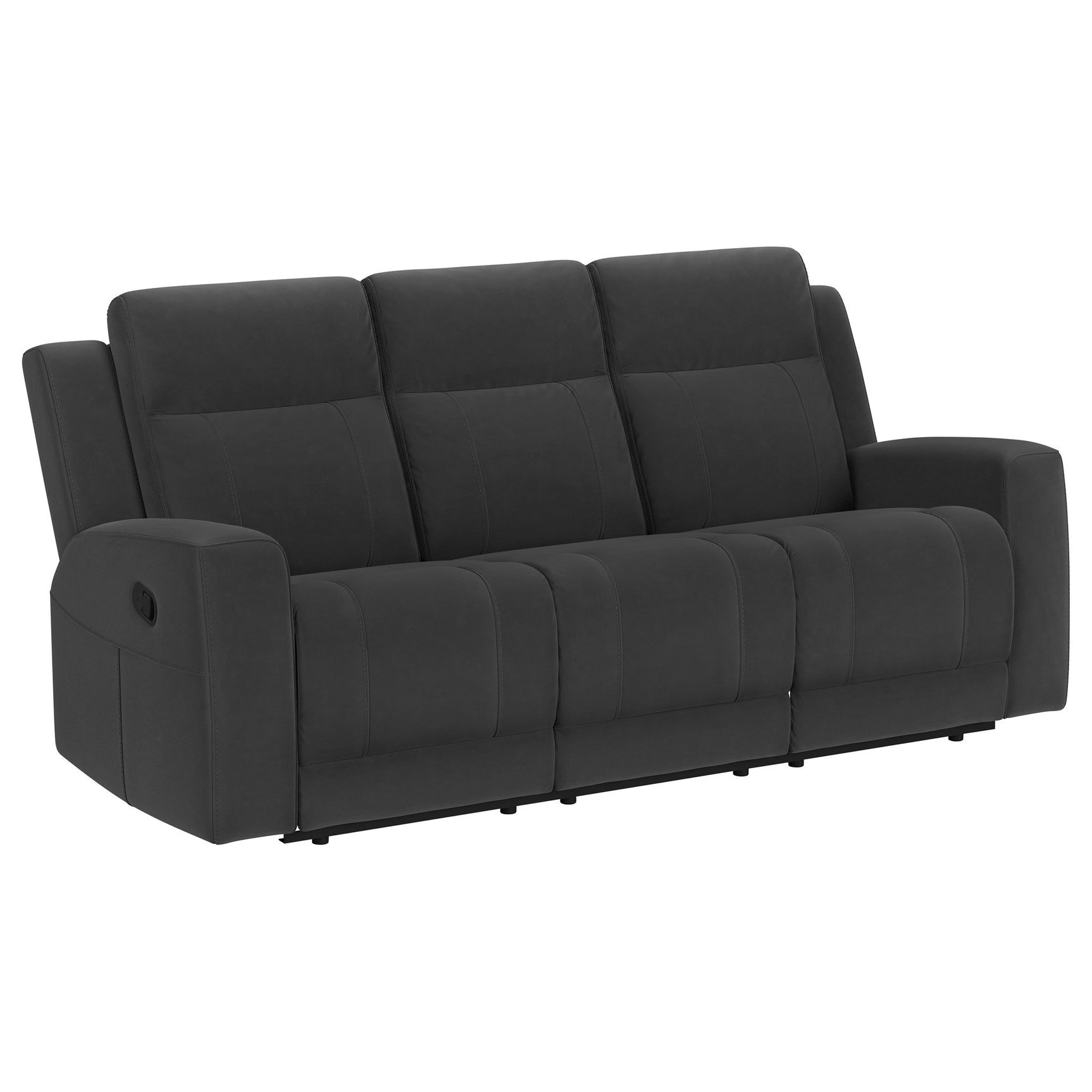 Brentwood 3-piece Upholstered Reclining Sofa Set Charcoal - Tampa Furniture Outlet