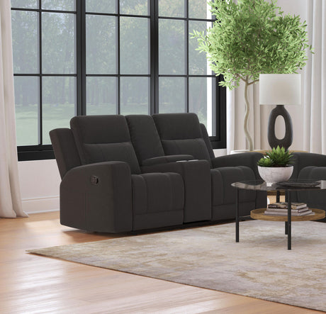 Brentwood Upholstered Reclining Loveseat Dark Charcoal - Tampa Furniture Outlet