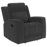 Tampa Furniture Outlet - Coaster - Brentwood Upholstered Recliner Chair Dark Charcoal - 610286