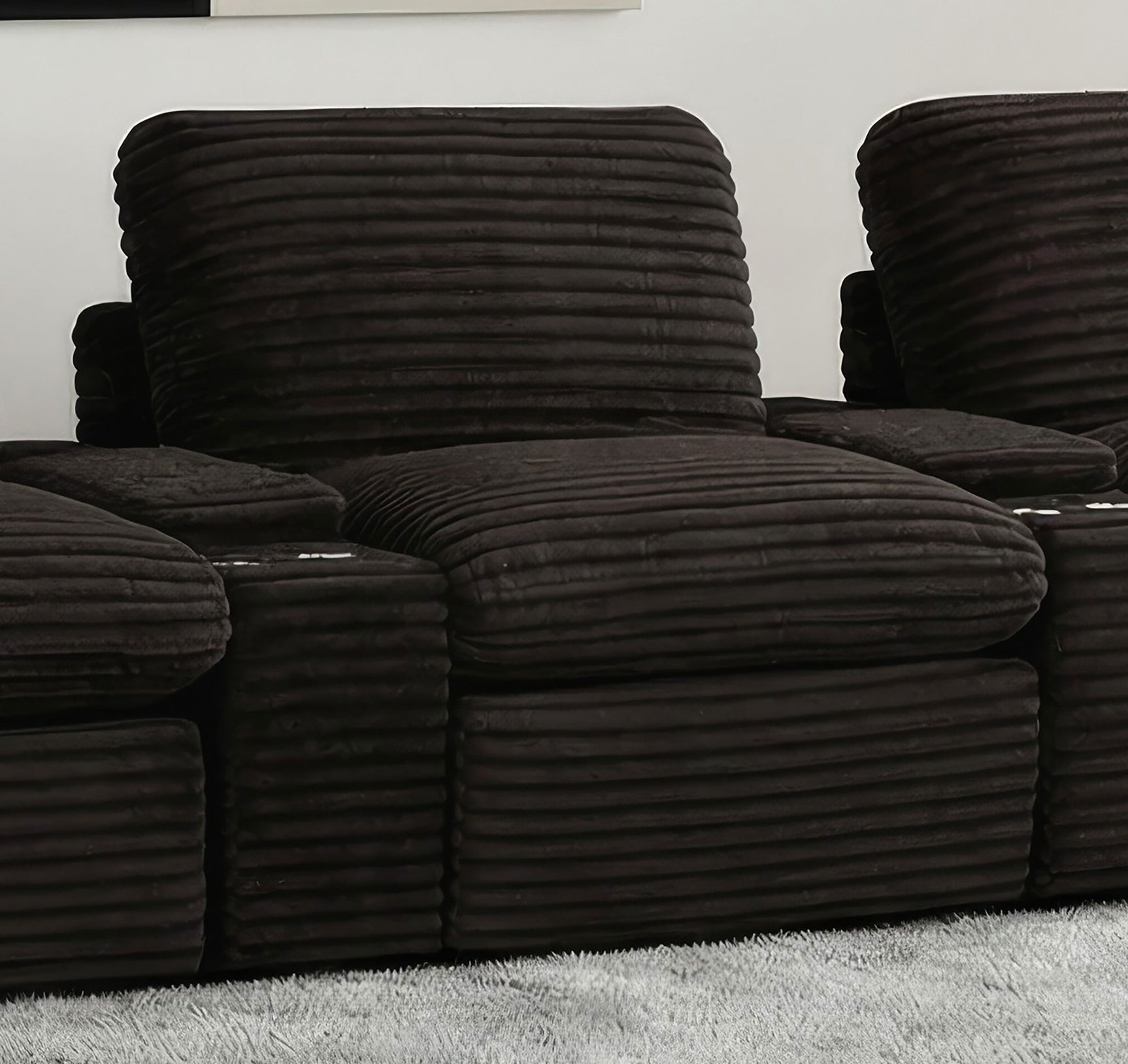 Collins Modular Power Armless Recliner Chocolate Brown