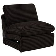 Tampa Furniture Outlet - Coaster - Collins Modular Power Armless Recliner Chocolate Brown - 610350ARP