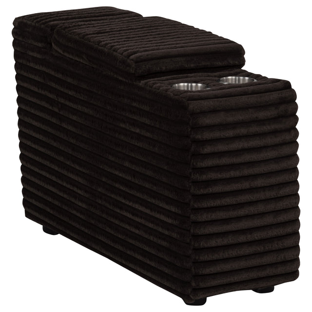 Tampa Furniture Outlet - Coaster - Collins Upholstered Modular Storage Console Chocolate Brown - 610350CON