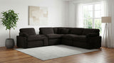 Collins Upholstered Modular Storage Console Chocolate Brown