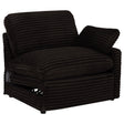 Tampa Furniture Outlet - Coaster - Collins Modular RAF Power Recliner Chocolate Brown - 610350RRP
