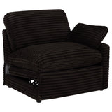 Tampa Furniture Outlet - Coaster - Collins Modular RAF Power Recliner Chocolate Brown - 610350RRP
