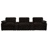 Collins 5-Piece Power Reclining Home Theater Seating Chocolate Brown
