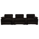 Collins 5-Piece Power Reclining Home Theater Seating Chocolate Brown