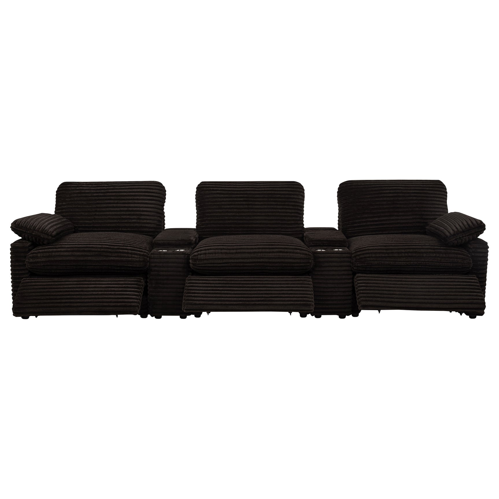 Collins 5-Piece Power Reclining Home Theater Seating Chocolate Brown