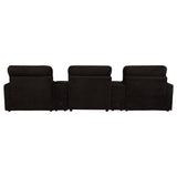 Collins 5-Piece Power Reclining Home Theater Seating Chocolate Brown