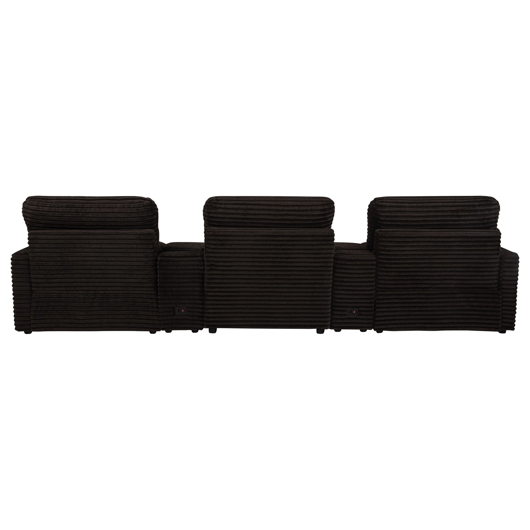 Collins 5-Piece Power Reclining Home Theater Seating Chocolate Brown