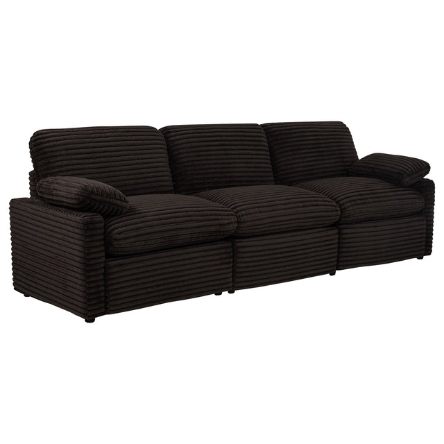 Tampa Furniture Outlet - Coaster - Collins Modular Power Sofa Chocolate Brown - 610351P