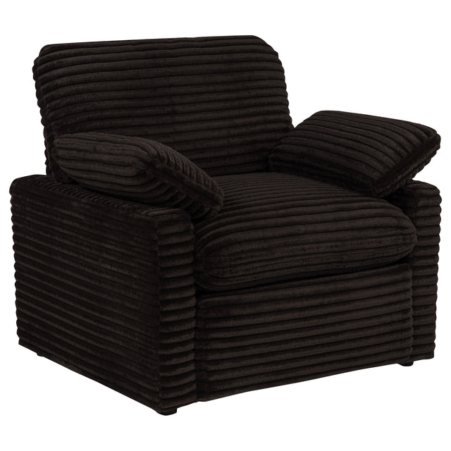 Tampa Furniture Outlet - Coaster - Collins Upholstered Power Recliner Chair Chocolate Brown - 610353P
