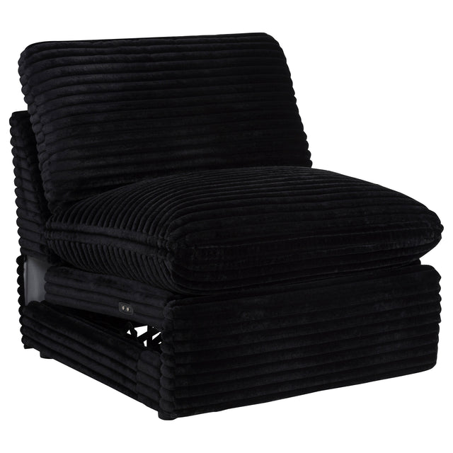 Tampa Furniture Outlet - Coaster - Collins Modular Power Armless Recliner Black - 610360ARP