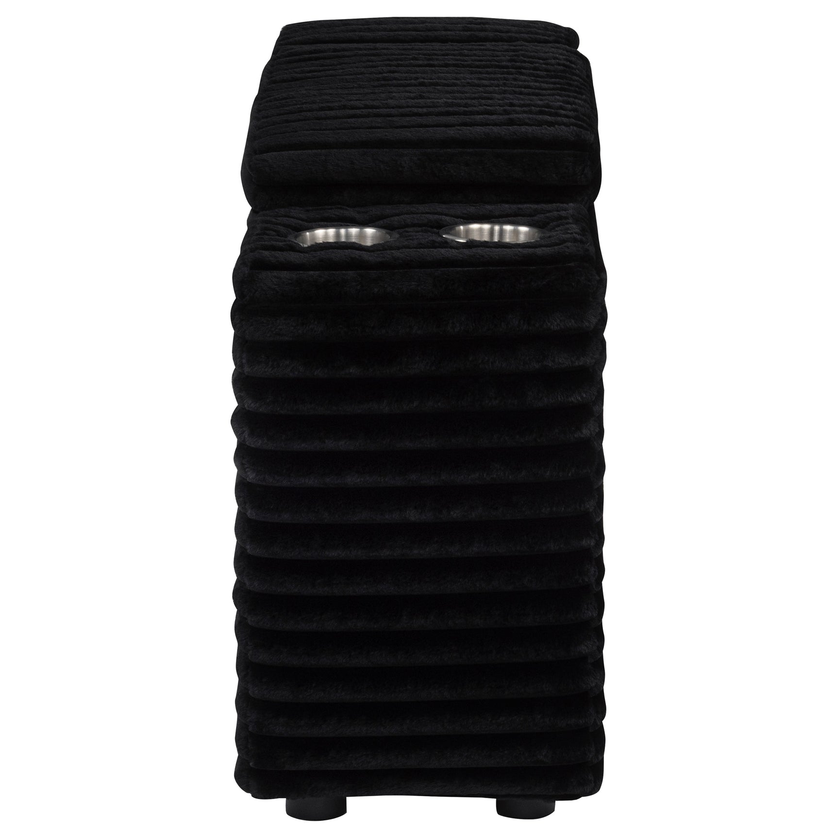 Collins Upholstered Modular Storage Console Black