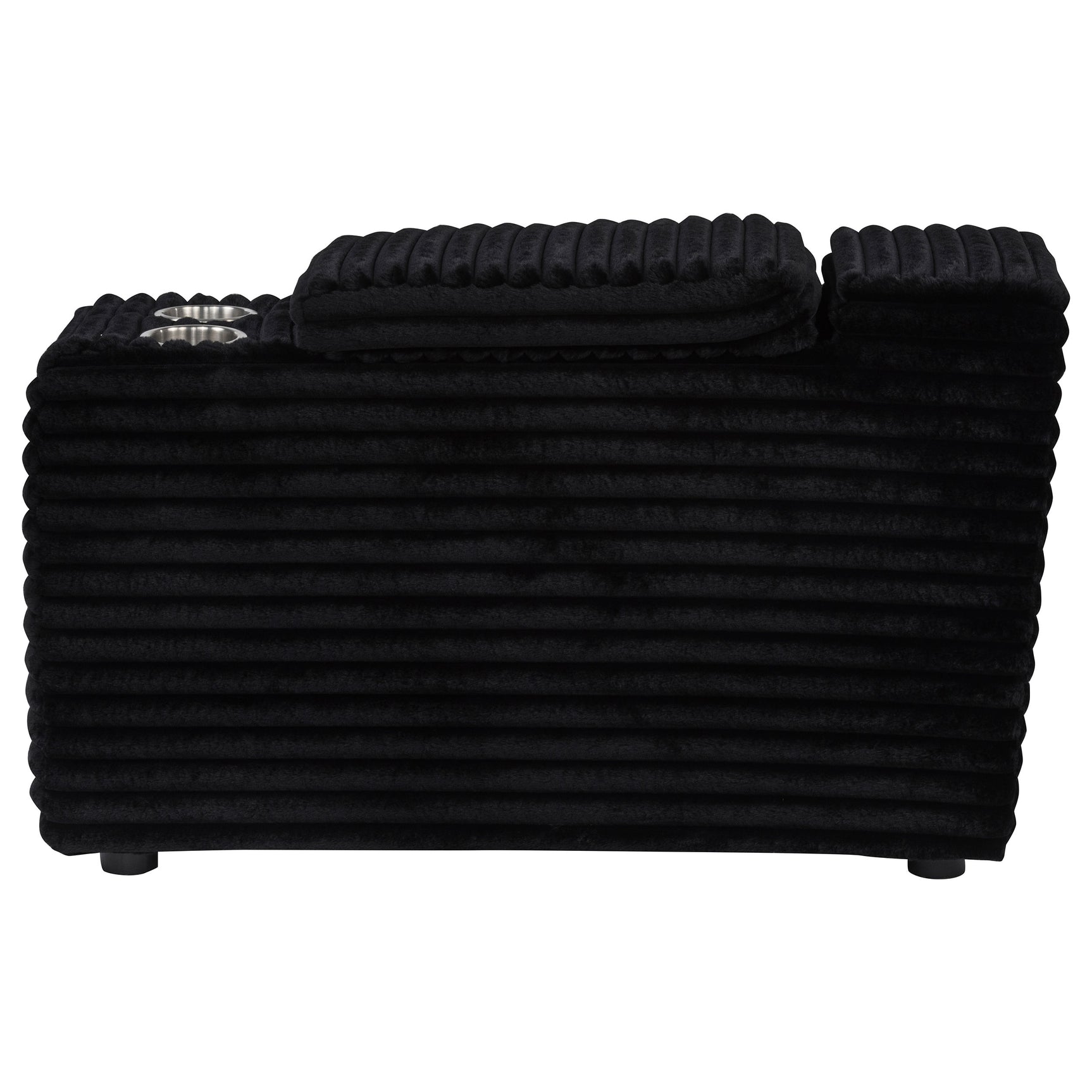 Collins Upholstered Modular Storage Console Black