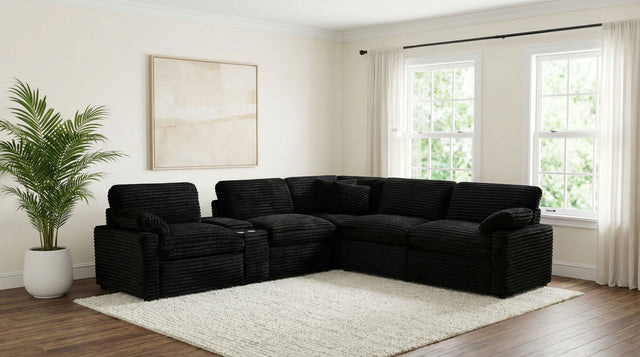 Tampa Furniture Outlet - Coaster - Collins 6-piece Modular Power Reclining Sectional Black - 610360P-SET