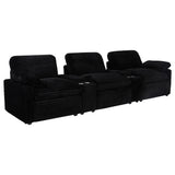 Tampa Furniture Outlet - Coaster - Collins 5-Piece Power Reclining Home Theater Seating Black - 610361PT