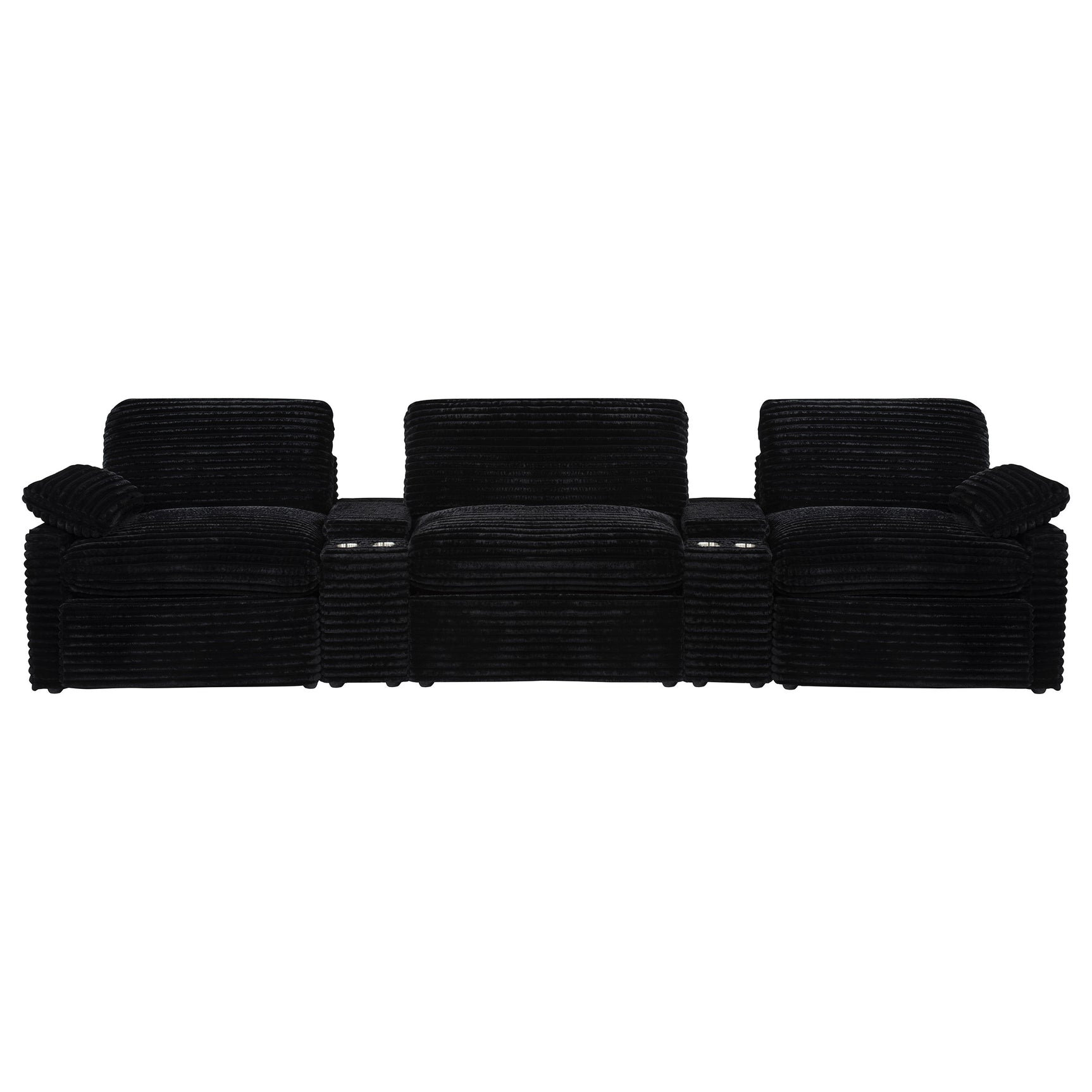 Collins 5-Piece Power Reclining Home Theater Seating Black