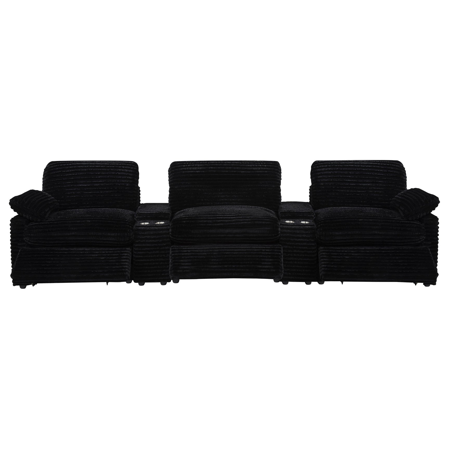 Collins 5-Piece Power Reclining Home Theater Seating Black