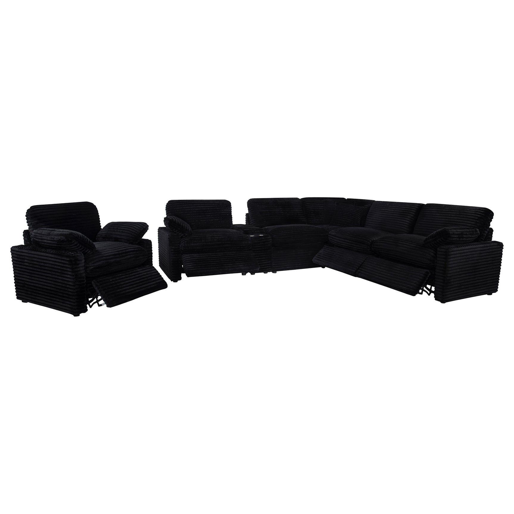 Collins Upholstered Power Recliner Chair Black