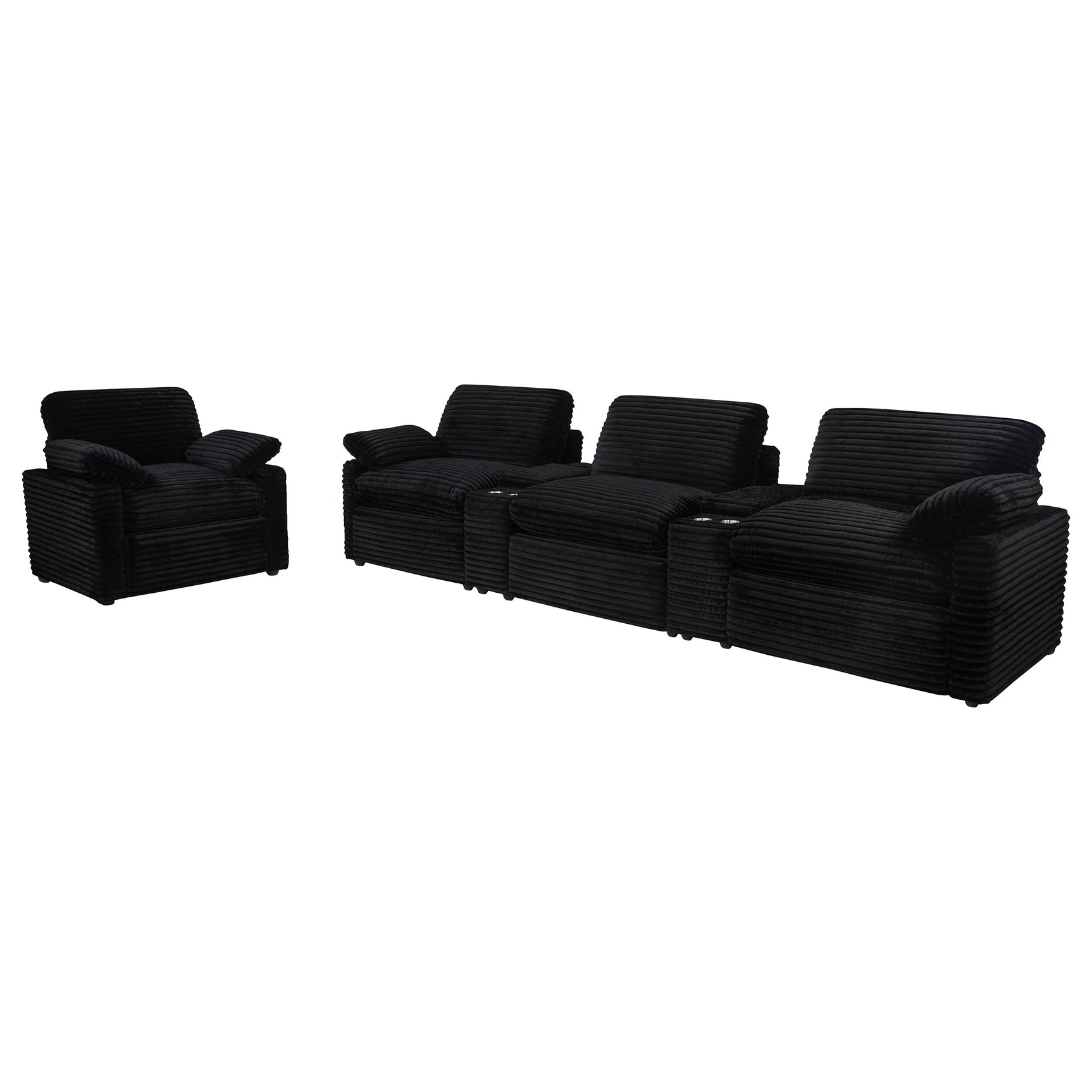 Collins Upholstered Power Recliner Chair Black