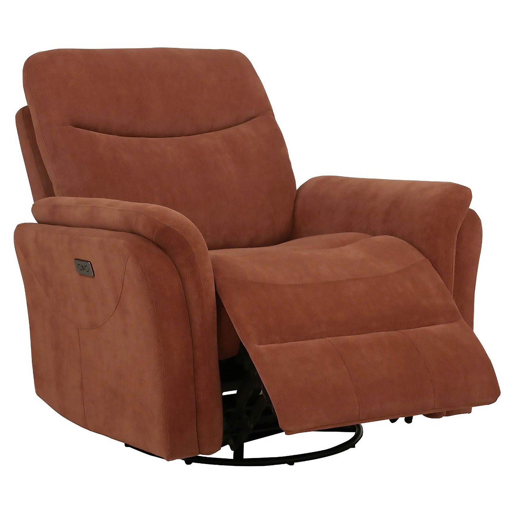 Tampa Furniture Outlet - Coaster - Adler Upholstered Power Swivel Glider Recliner Rust - 610433P
