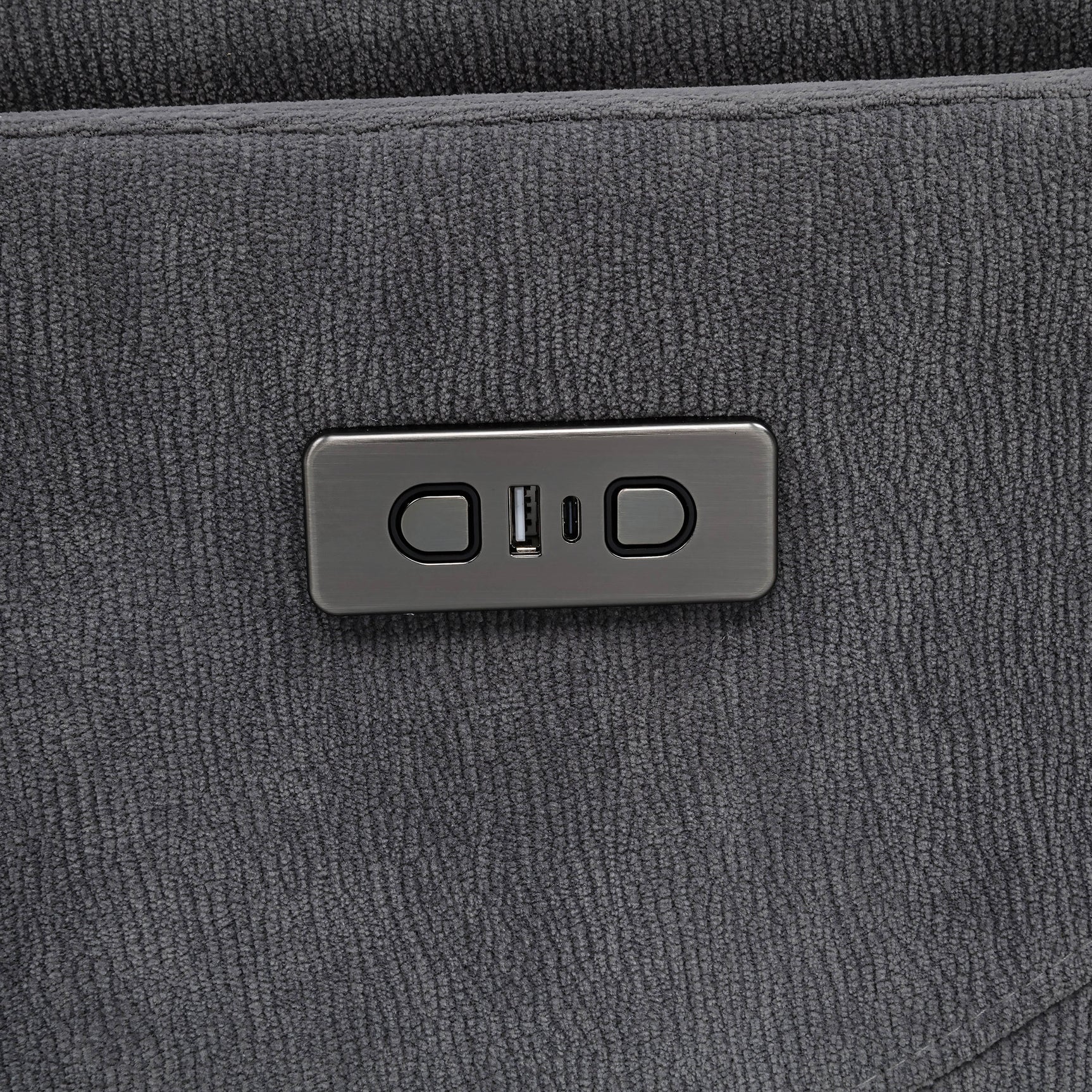 Adler Upholstered Power Swivel Glider Recliner Charcoal Grey