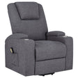 Tampa Furniture Outlet - Coaster - Louie Chenille Upholstered Power Lift Massage Chair Grey - 610453P