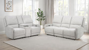 Tampa Furniture Outlet - Coaster - Sylmar 2-piece Chenille Power Reclining Sofa Set Dove Grey - 610521P-S2
