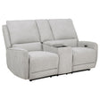 Tampa Furniture Outlet - Coaster - Sylmar Chenille Upholstered Power Reclining Loveseat Dove Grey - 610522P
