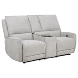 Tampa Furniture Outlet - Coaster - Sylmar Chenille Upholstered Power Reclining Loveseat Dove Grey - 610522P