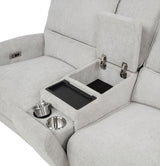 Sylmar Chenille Upholstered Power Reclining Loveseat Dove Grey