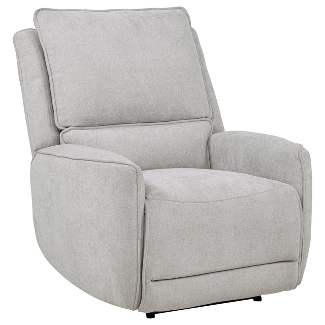 Tampa Furniture Outlet - Coaster - Sylmar Chenille Upholstered Power Recliner Dove Grey - 610523P