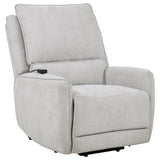 Tampa Furniture Outlet - Coaster - Sylmar Chenille Upholstered Dual Power Lift Recliner Dove Grey - 610524PP