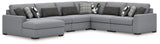 Tampa Furniture Outlet - Ashley Furniture - Bealton Sectional - RAF 6-Piece Sectional with Chaise / Salt and Pepper - 61305S13