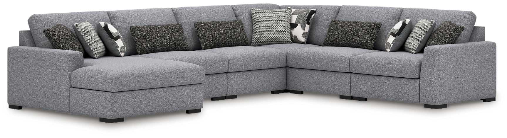 Tampa Furniture Outlet - Ashley Furniture - Bealton Sectional - RAF 6-Piece Sectional with Chaise / Salt and Pepper - 61305S13