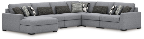 Tampa Furniture Outlet - Ashley Furniture - Bealton Sectional - RAF 6-Piece Sectional with Chaise / Salt and Pepper - 61305S13