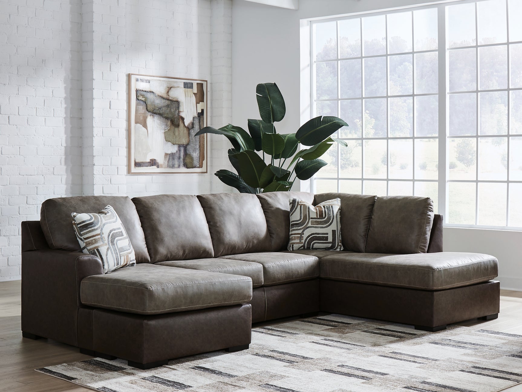 Tampa Furniture Outlet - Ashley Furniture - Castille Way Sectional - LAF 2-Piece Sectional with Chaise / Fossil - PC62703S2
