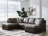 Tampa Furniture Outlet - Ashley Furniture - Castille Way Sectional - RAF 2-Piece Sectional with Chaise / Fossil - PC62703S1