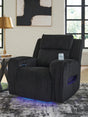 Tampa Furniture Outlet - Ashley Furniture - Forest Lake Living Room - PWR Recliner/ADJ Headrest / Black - PC6420213