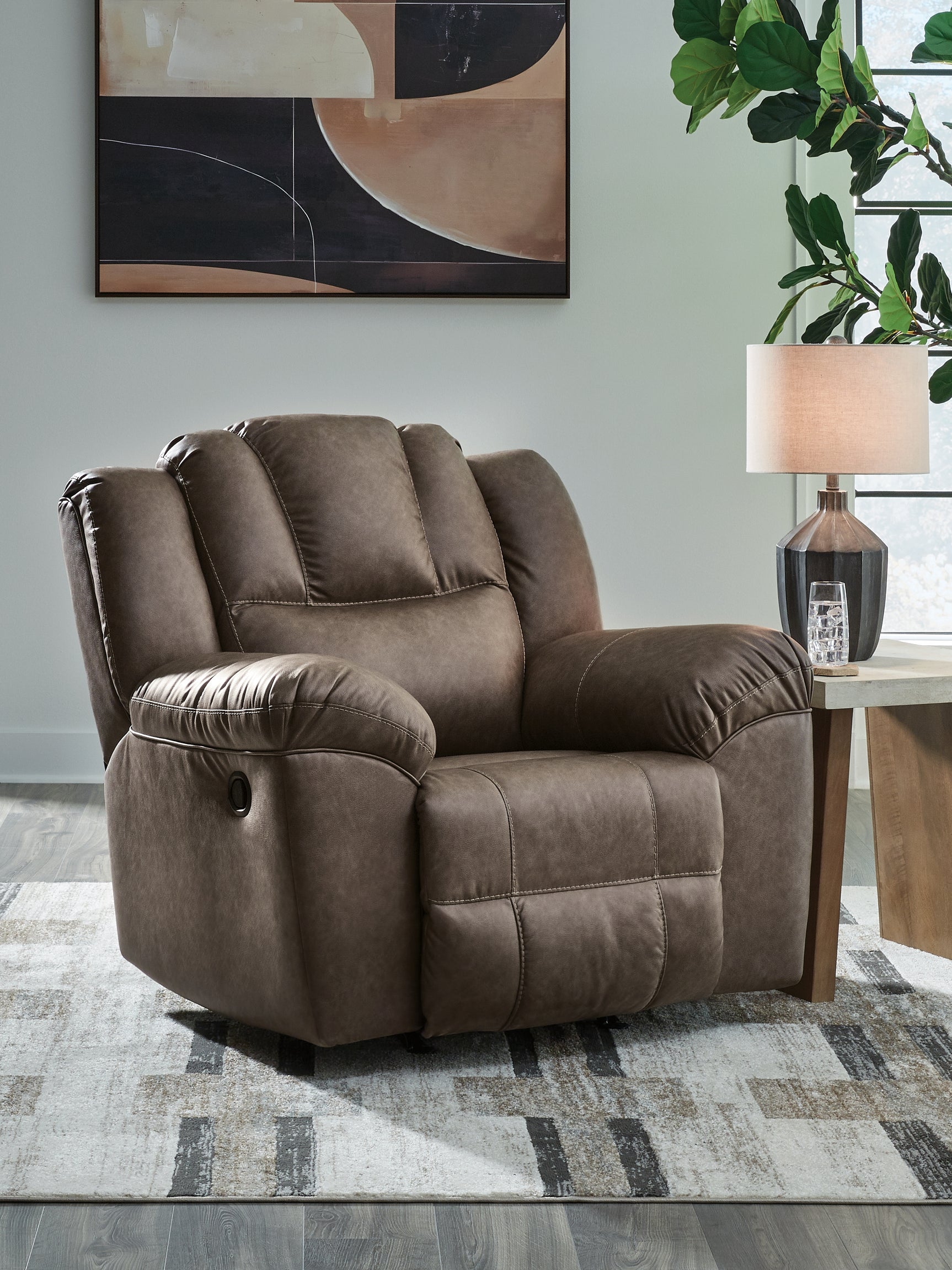 Tampa Furniture Outlet - Ashley Furniture - Lowilla Living Room - Rocker Recliner / Driftwood - PC6450625