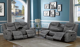 Conrad 2-piece Upholstered Padded Arm Motion Sofa Set Grey - Tampa Furniture Outlet