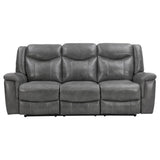 Conrad 2-piece Upholstered Padded Arm Motion Sofa Set Grey - Tampa Furniture Outlet