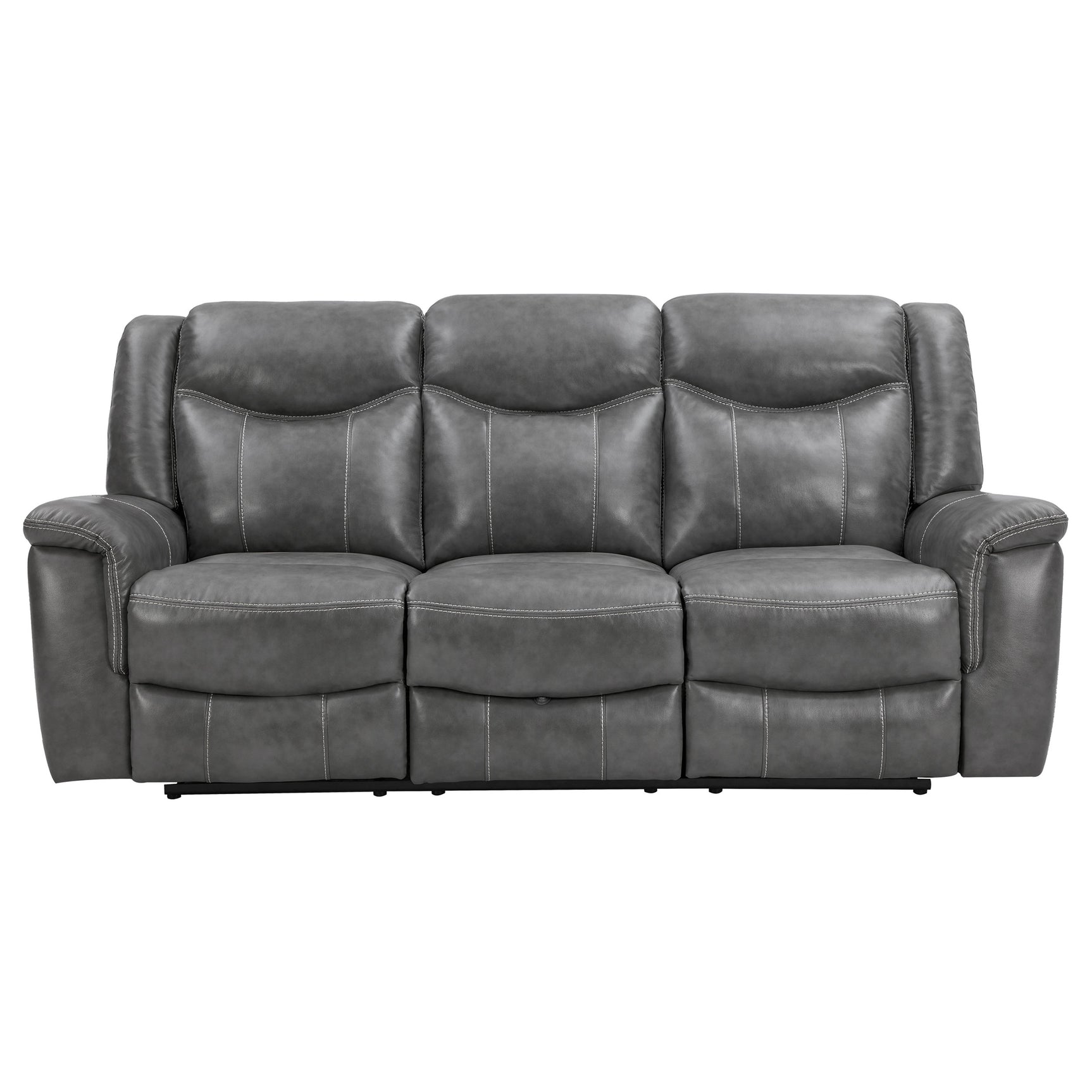 Conrad 2-piece Upholstered Padded Arm Motion Sofa Set Grey - Tampa Furniture Outlet