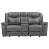 Conrad 2-piece Upholstered Padded Arm Motion Sofa Set Grey - Tampa Furniture Outlet