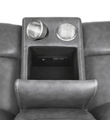 Conrad 2-piece Upholstered Padded Arm Motion Sofa Set Grey - Tampa Furniture Outlet